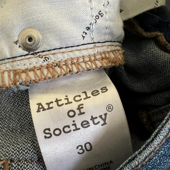 Articles of Society Suzie Lucia Bohemian Step Crop Flare Blue Denim Jeans - Picture 10 of 16